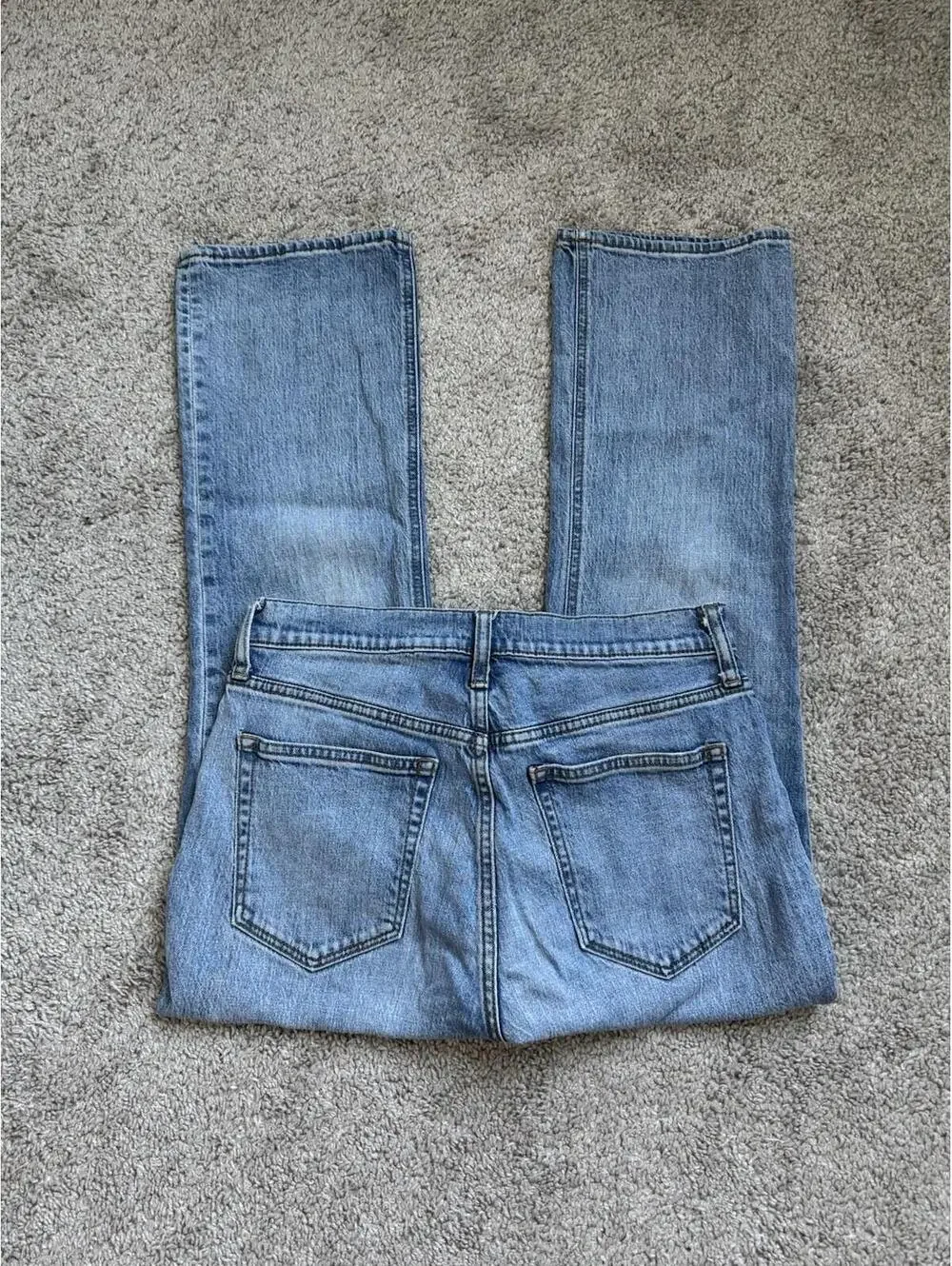 J.Crew Women’s 29 Blue High Rise Crop Flare Exposed Button Fly Preppy Denim Jean